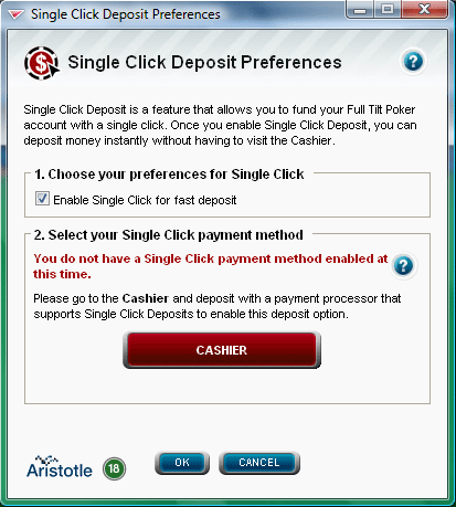 Single Click Deposit Button Single Click Deposit Button